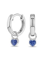 beautiful silver cubic zirconia heart December birthstone baby earrings
